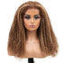 Pre-Cut Highlight Blonde Kinky Curly Wig 5x5 Gluless HD Lace Closure Wig