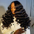 Loose Deep Wave 13x6 Lace Frontal Wig – Natural Black Pre Plucked Human Hair Wig Glueless HD Lace