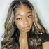 Honey Blond Highlight Glueless 5x5 HD lace Wigs Straight Wear Go Human Hair wigs Body Wave