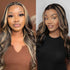 Honey Blond Highlight Glueless 5x5 HD lace Wigs Straight Wear Go Human Hair wigs Body Wave