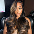 Highlight Body Wave 13x4 Lace Front Wigs 1B30# brown Glueless HD Human Hair Wigs