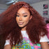 Reddish Brown Curly 13x4 Lace Front Wig HD Transparent Pre Plucked Human Hair Wigs