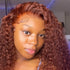 Reddish Brown Curly 13x4 Lace Front Wig HD Transparent Pre Plucked Human Hair Wigs