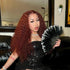 Reddish Brown Curly 13x4 Lace Front Wig HD Transparent Pre Plucked Human Hair Wigs