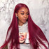 Wear and Go 99J Burgundy Wigs Silky Straight Pre-plucked Glueless 5x5 Lace Wigs