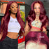 Wear and Go 99J Burgundy Wigs Silky Straight Pre-plucked Glueless 5x5 Lace Wigs