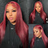 Wear and Go 99J Burgundy Wigs Silky Straight Pre-plucked Glueless 5x5 Lace Wigs