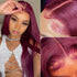 Wear and Go 99J Burgundy Wigs Silky Straight Pre-plucked Glueless 5x5 Lace Wigs