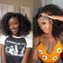 Afro Curly Lace Wig Short Human Hair Lace Closure Bob Wig 250% density 4C kinky curly wigs