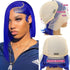 Blue Color 13x4 Lace Front Bob Wigs Human Hair Straight colorful wig