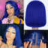 Blue Color 13x4 Lace Front Bob Wigs Human Hair Straight colorful wig