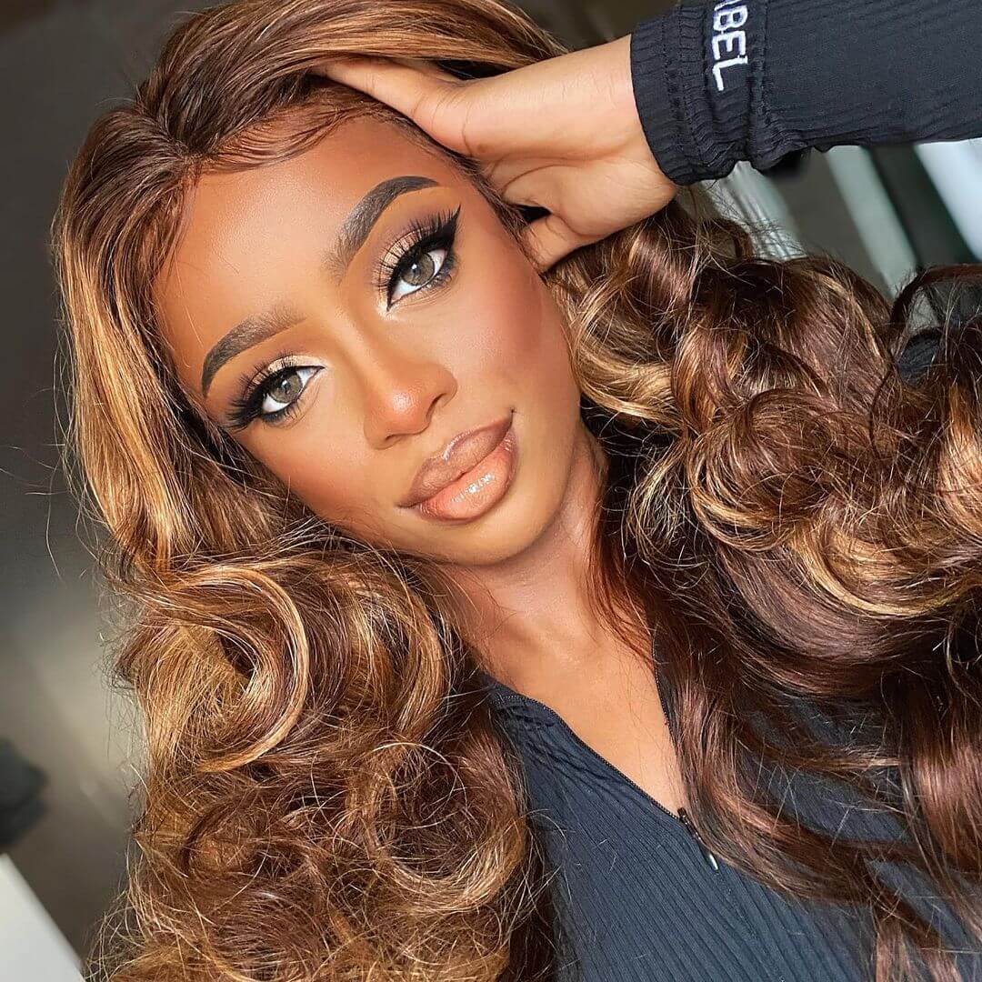 Wear And Go Honey Blonde Body Wave Highlight HD Lace Wigs Glueless 5x5 pre cut Human Hair Wigs