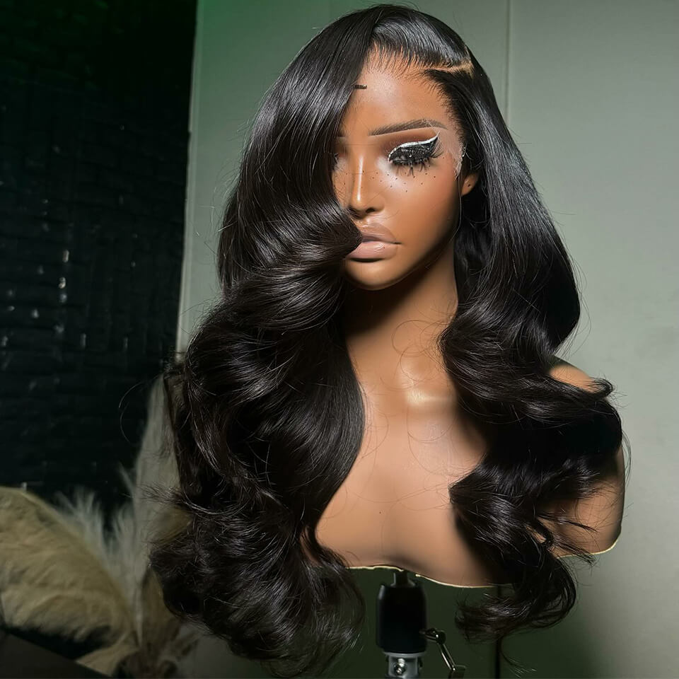 Body Wave 13x6 Transparent Lace Wig 100% Human Hair Wig 250% Density