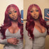 Pre Cut HD Lace Burgundy 99J Red Colored Hair Body Wave 5x5 Lace Closure Wigs For Women