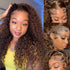 Solid Chocolate Brown Curly 13x6 Lace Frontal Wig Deep Wave Human Hair Wig 250% Density