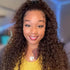 Solid Chocolate Brown Curly 13x6 Lace Frontal Wig Deep Wave Human Hair Wig 250% Density