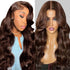 #4 Dark Brown Wigs Body Wave Chocolate Brown Human Hair Lace Front Wigs