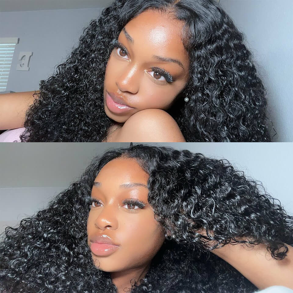 Full Curly 13x4 Bob Wig Lace Front Wigs Human Hair Pre Plucked lace closure wig