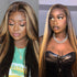 Straight Honey Blonde Highlight HD Lace Wigs Real Glueless 5x5 Human Hair Wigs Pre-Cut