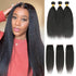 Afro kinky straight human hair bundles and 4x4 lace closure