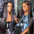 Real HD Lace Closure Wigs Straight Pre Plucked 180% Density Natual Black