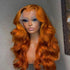 Orange color Body Wave Lace Front Wigs Pre Plucked Human Hair HD Lace Wigs