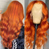 Orange color Body Wave Lace Front Wigs Pre Plucked Human Hair HD Lace Wigs