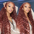 Deep Wave Reddish Brown human hair 9x6 glueless wigs HD pre cut pre plucked lace front wig