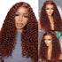 Deep Wave Reddish Brown human hair 9x6 glueless wigs HD pre cut pre plucked lace front wig