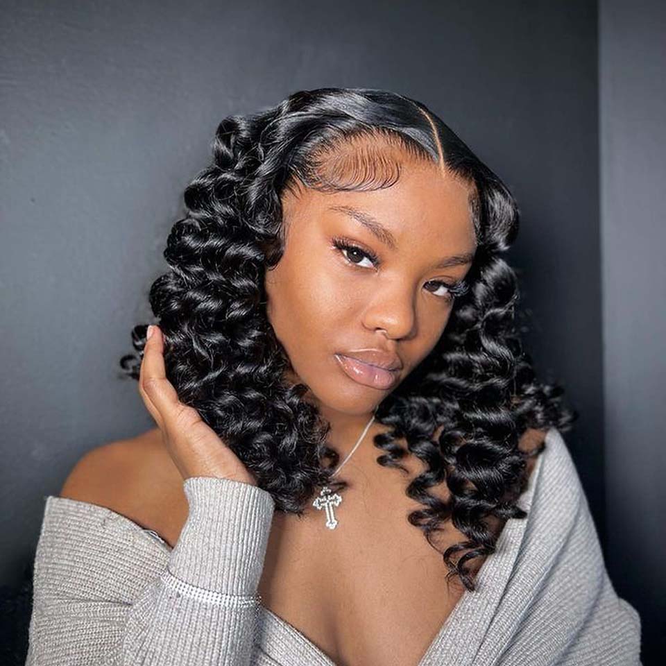 Wand Curl 180% Density Loose Deep13x4 HD Lace Human Hair Wig Natural Hairline