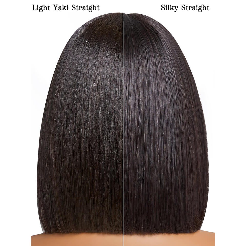 Light Yaki Straight Bob Wig Pre Plucked Natural Style Lace Front wig Human Hair Lace Wig For Women