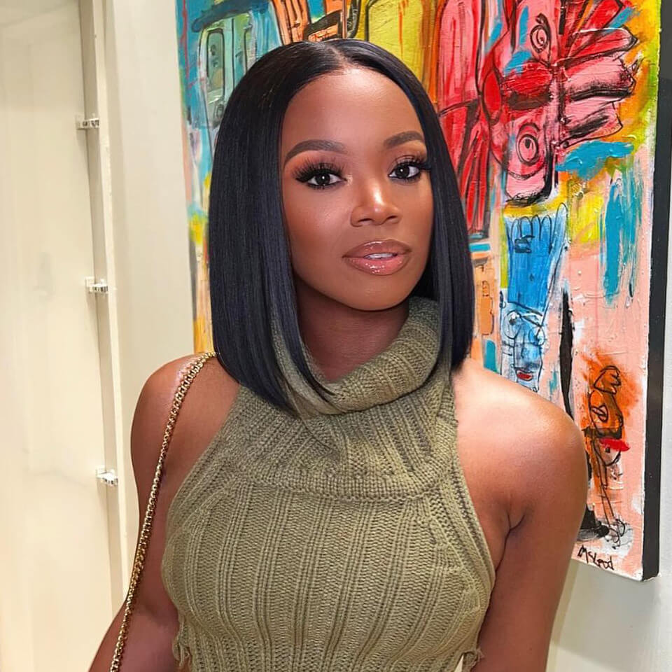 Light Yaki Straight Bob Wig Pre Plucked Natural Style Lace Front wig Human Hair Lace Wig For Women