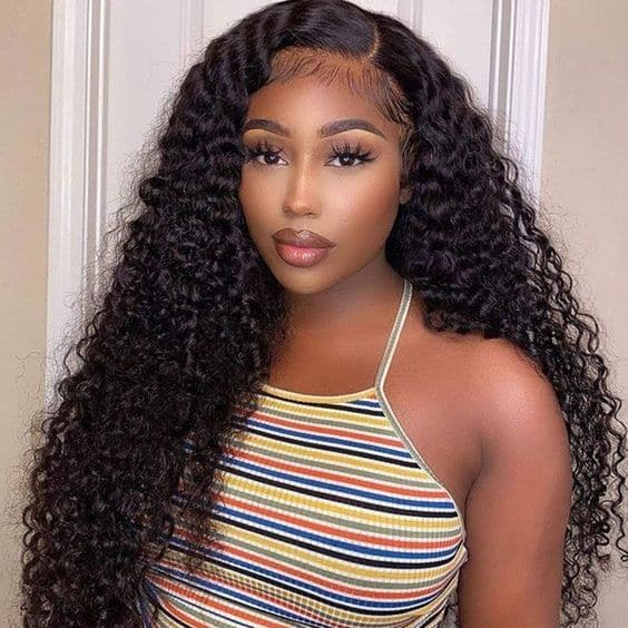 Deep Wave 13x6 HD Transparent Lace Front Wig Glueless Human Hair Wigs 250% Density