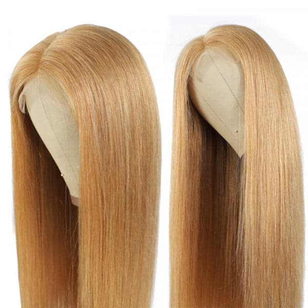 #27 Honey Blonde Human Hair Colored 13x4 Lace Front Wigs For Black Women
