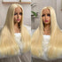 Inner Buckle Cute 613 Blonde 180% Density Straight 13x4 Lace Front Wig Layered Hair