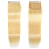613 Blonde 4x4 Straight Virgin Human Hair Lace Closure Free Part
