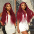 Burgundy 99J Colored Wigs Curly Hair 4x4 Lace Closure Wigs