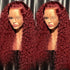 99J Color Curly 13x4 Lace Front Wig Burgundy Human Hair Wig Pre Plucked