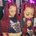 99J Color Curly 13x4 Lace Front Wig Burgundy Human Hair Wig Pre Plucked