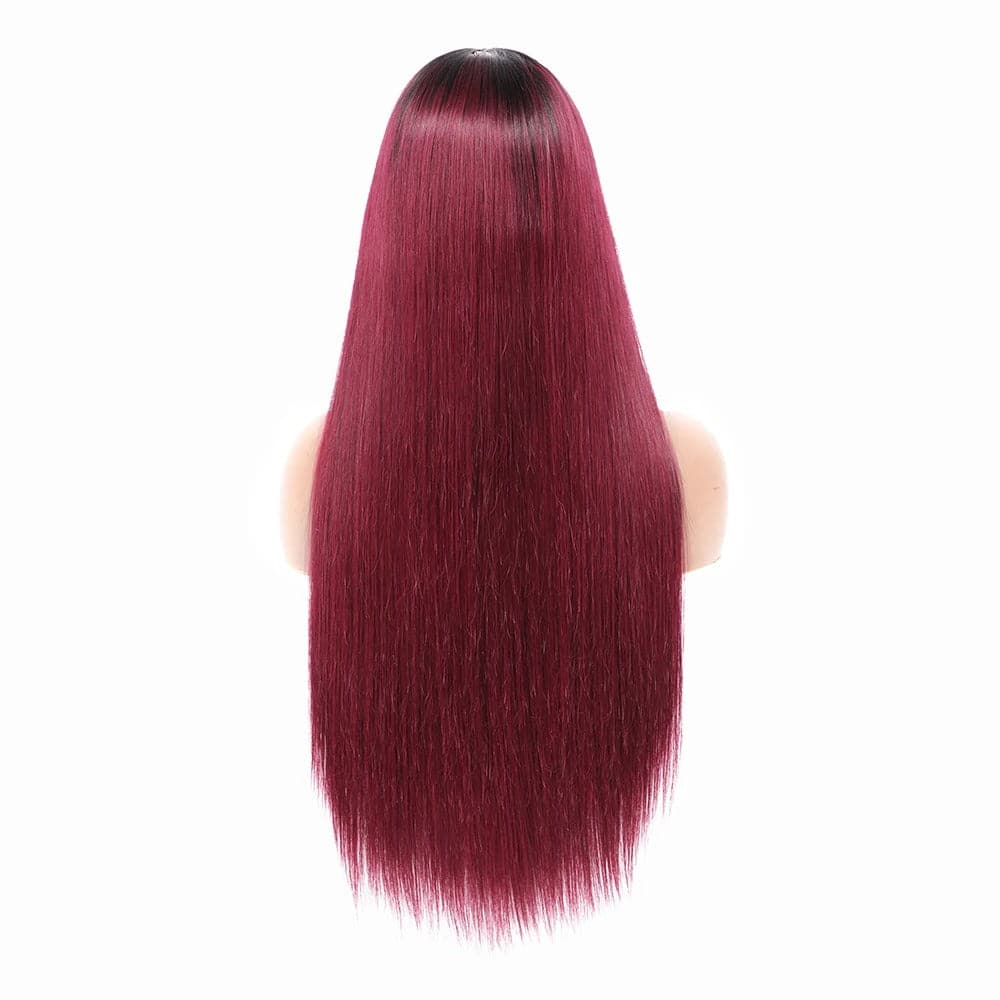 99J Burgundy Color Headband Wigs For Straight Body Deep Curly Texture