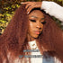 Ginger Brown Auburn Copper Colored Curly Human Hair Lace Front Wig