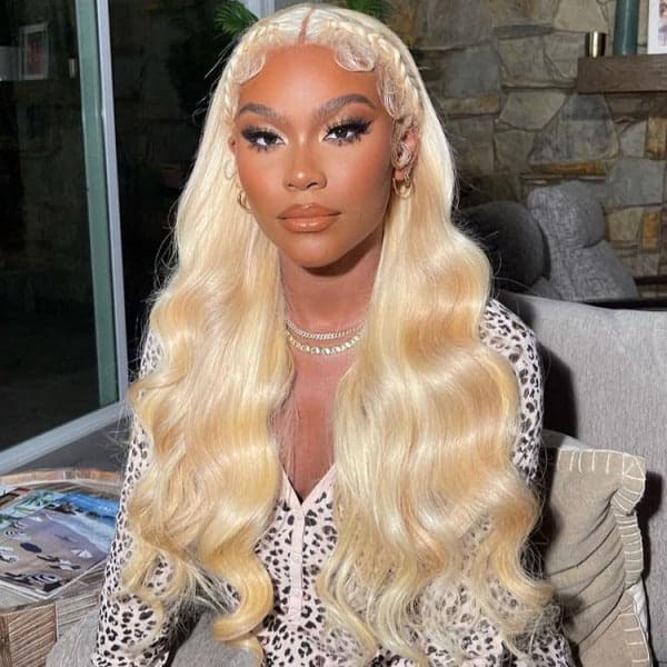 613 Blonde Hair Body Wave 13x4 Lace Front Wigs Human Hair Wig Pre-plucked