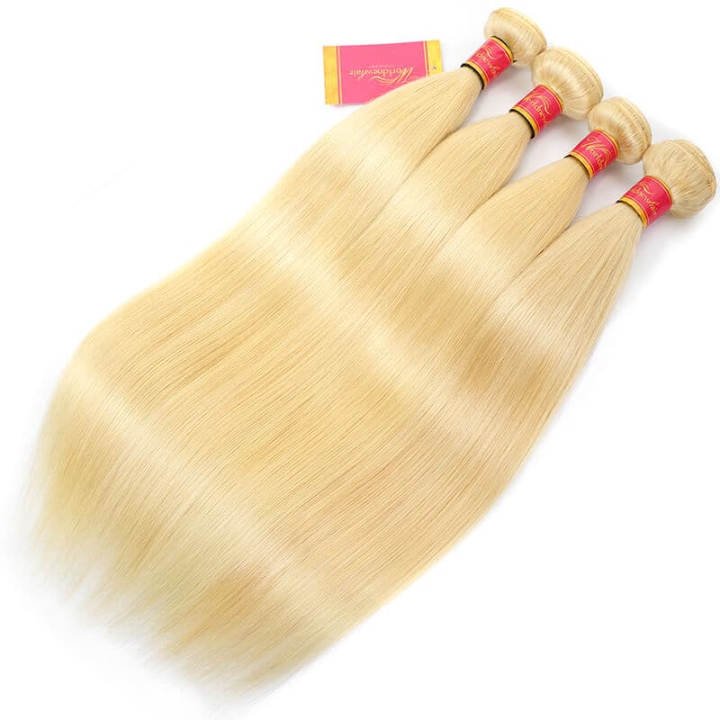 WorldNewHair #613 Straight Hair 3 Bundles Blonde Color Brazilian Human Virgin Hair Weave