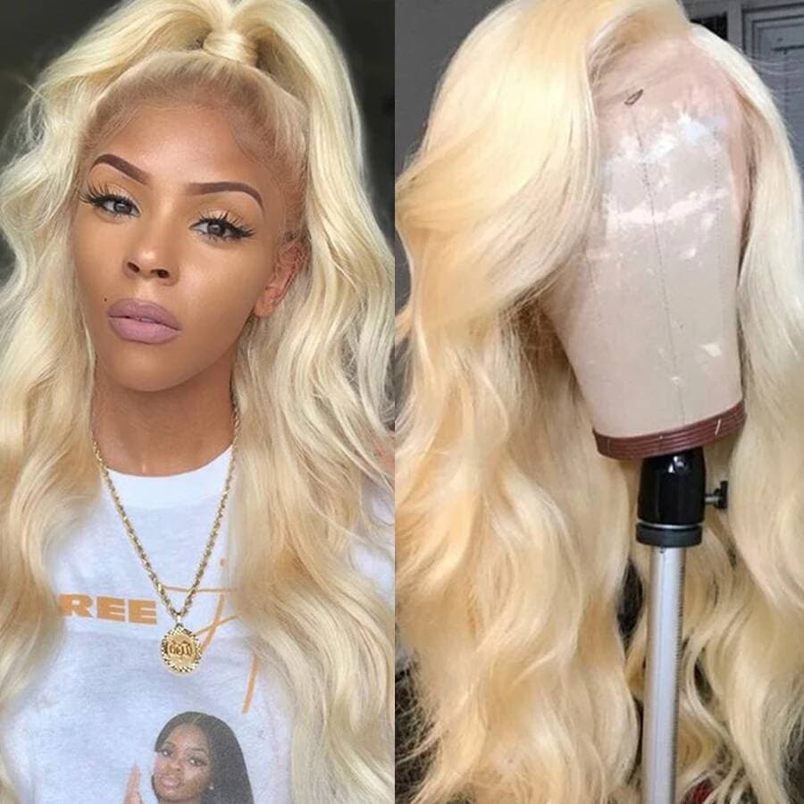 613 Blonde Hair Body Wave 13x4 Lace Front Wigs Human Hair Wig Pre-plucked