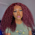 99J Color Curly 13x4 Lace Front Wig Burgundy Human Hair Wig Pre Plucked