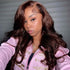 #4 Dark Brown Wigs Body Wave Chocolate Brown Human Hair Lace Front Wigs