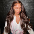 #4 Dark Brown Wigs Body Wave Chocolate Brown Human Hair Lace Front Wigs