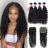 Deep Wave 4 Bundles With 4x4 Lace Closure Unprocessed Viring Hair Sew In