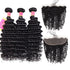 100% Human Hair Deep Wave 3 Bundles With Ear To Ear Frontal Closure With Baby Hair