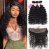 100% Human Hair Deep Wave 3 Bundles With Ear To Ear Frontal Closure With Baby Hair